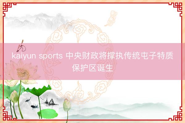 kaiyun sports 中央财政将撑执传统屯子特质保护区诞生