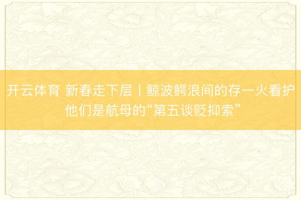 开云体育 新春走下层丨鲸波鳄浪间的存一火看护 他们是航母的“第五谈贬抑索”