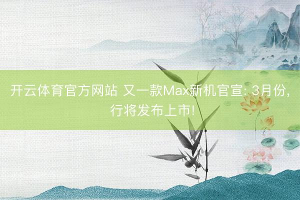 开云体育官方网站 又一款Max新机官宣: 3月份， 行将发布上市!