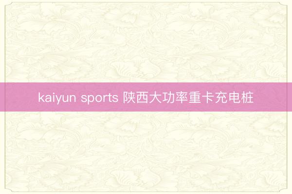 kaiyun sports 陕西大功率重卡充电桩