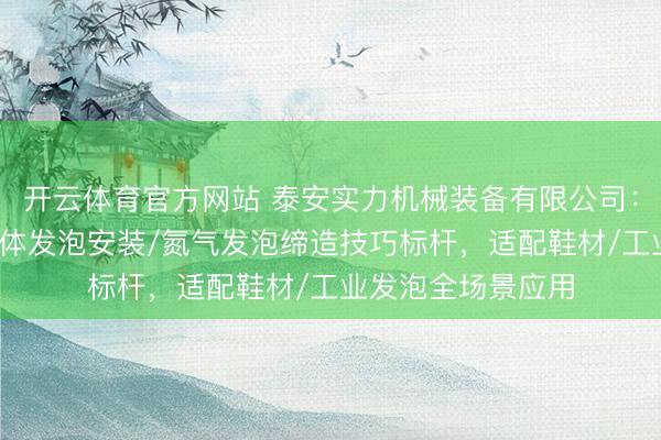开云体育官方网站 泰安实力机械装备有限公司:超临界发泡釜/流体发泡安装/氮气发泡缔造技巧标杆,适配鞋材/工业发泡全场景应用