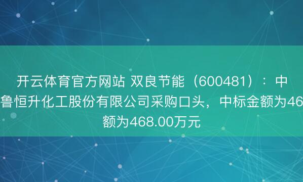 开云体育官方网站 双良节能(600481):中标山东华鲁恒升化工股份有限公司采购口头,中标金额为468.00万元