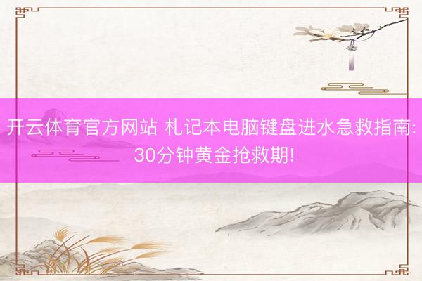开云体育官方网站 札记本电脑键盘进水急救指南: 30分钟黄金抢救期!