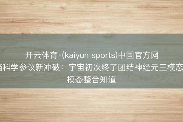开云体育·(kaiyun sports)中国官方网站 中国脑科学参议新冲破：宇宙初次终了团结神经元三模态整合知道